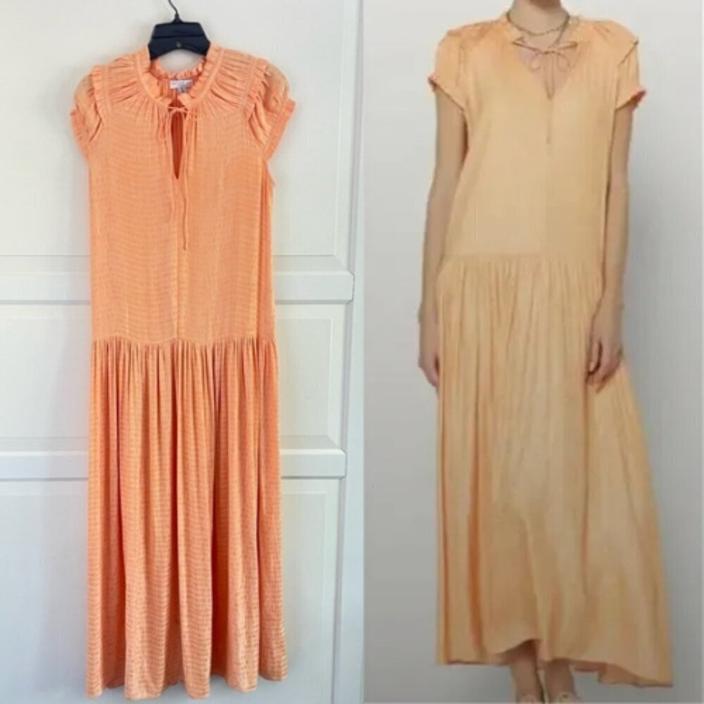 Current Air Anthropologie Tonal Dot Maxi Dress XS 26341